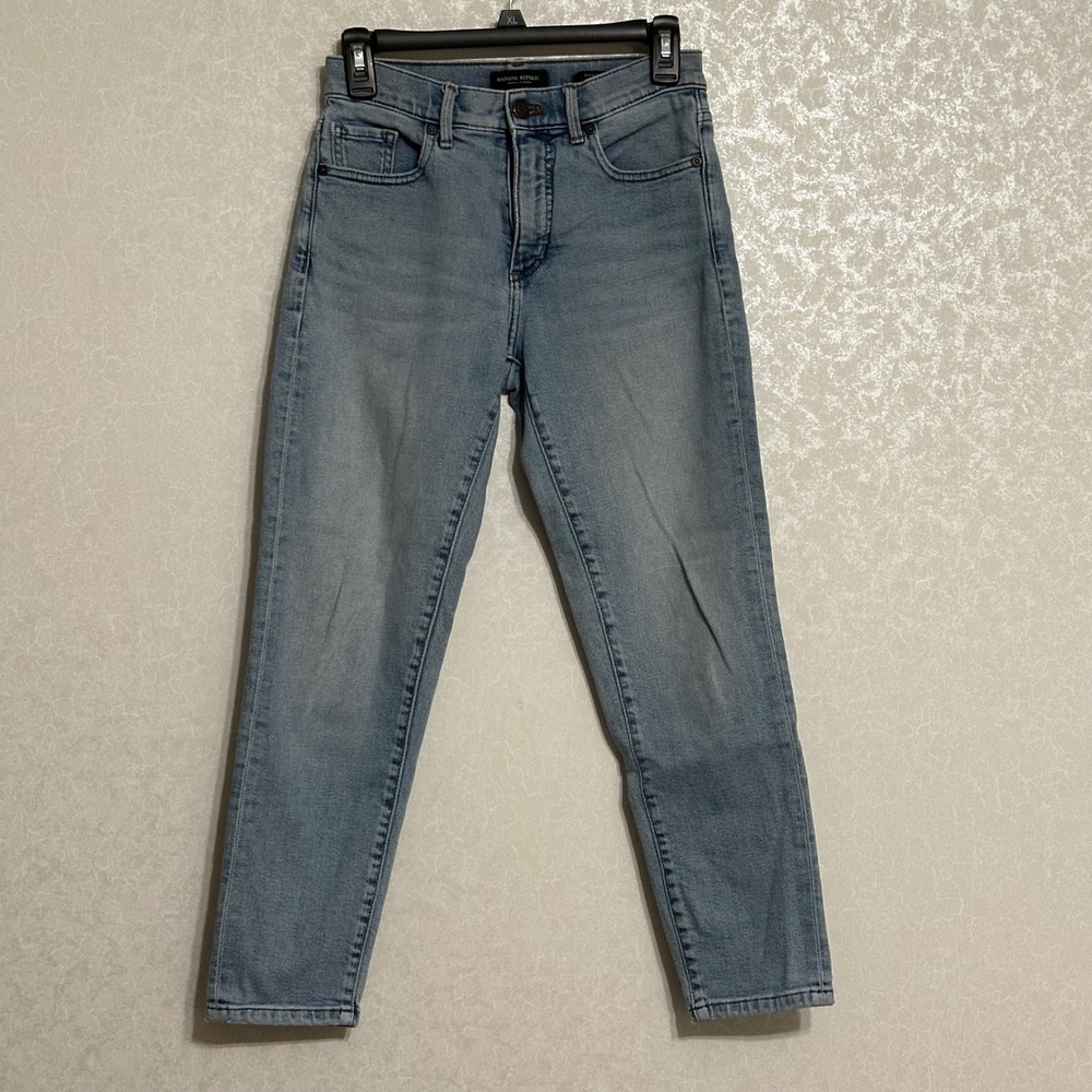 Banana‎ Republic High Rise Straight Leg Denim Jeans Light Wash Size 25